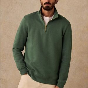 Octobre Wesson Green Quarter Zip-Up Men's Sweatshirt